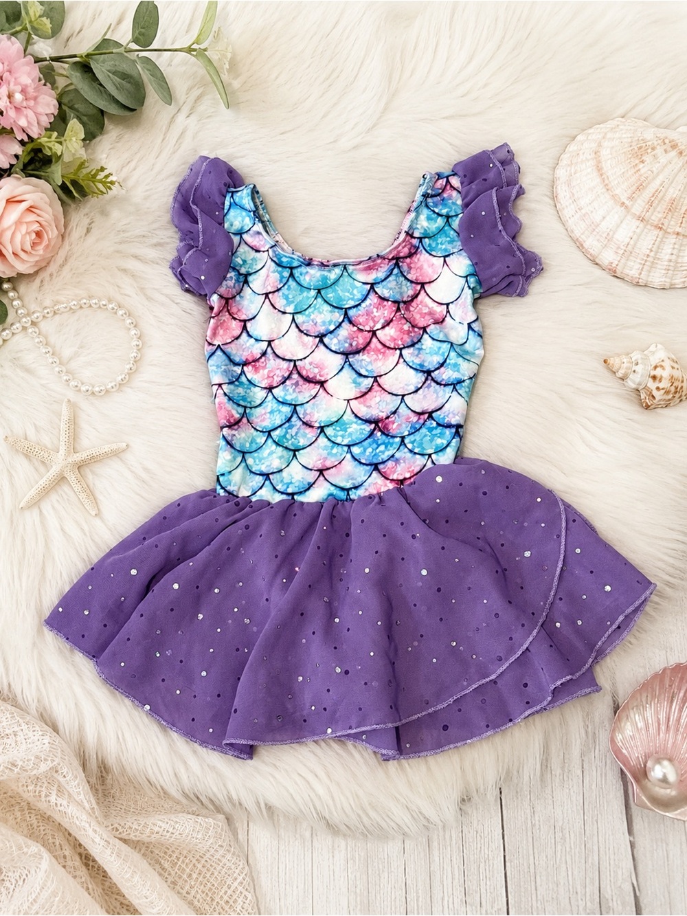 Girls Mermaid Ballet Leotard 5T